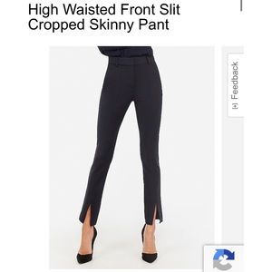 Express crop dress pant with slit
